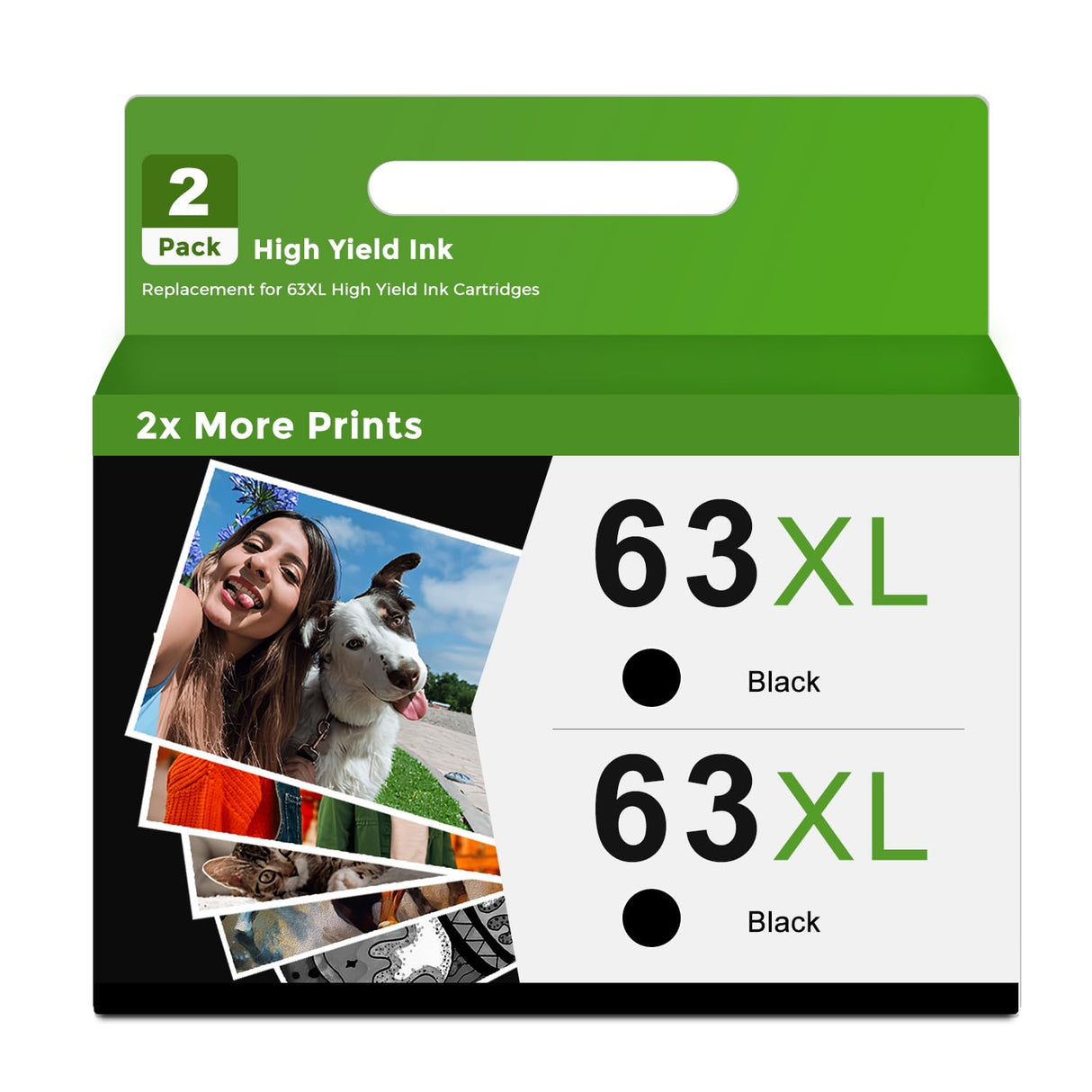 63XL Black Ink Cartridge to Officejet 3830 5258 Printer Ink Replacement for Hp Ink 63 XL 63XL HP63 HP63xl to Envy 4520 4512 4510 Officejet 4650 5200 5255 4655 4652 5252 3630 3632 2132 Printer (2-Pack) Ubinki