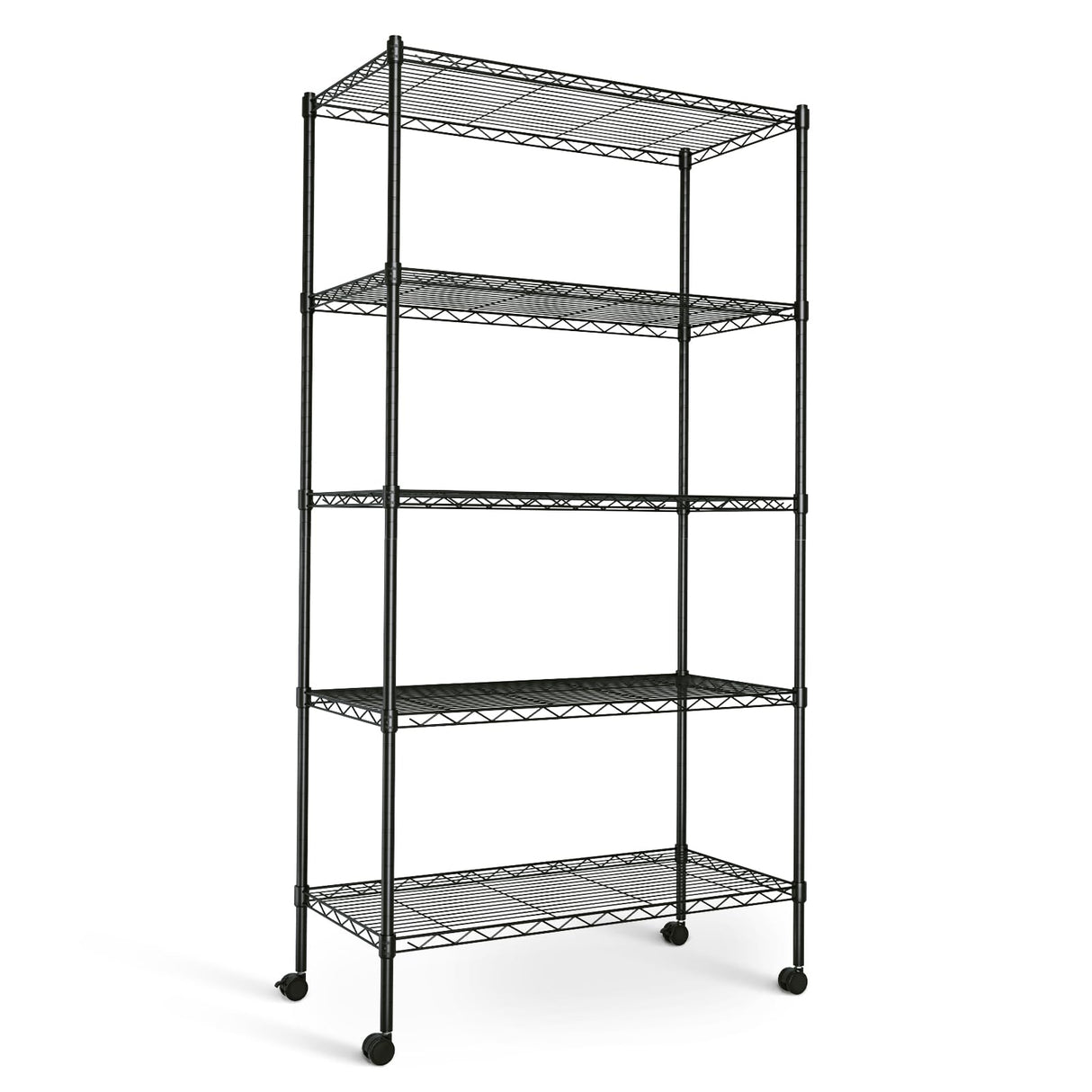 Simple Deluxe 5-Tier Storage Shelves, 29.92" W x 13.78" D x 65 "H Adjustable Heavy Duty Wire Shelving, 1250 Lbs Loading Capacity, Black Simple Deluxe