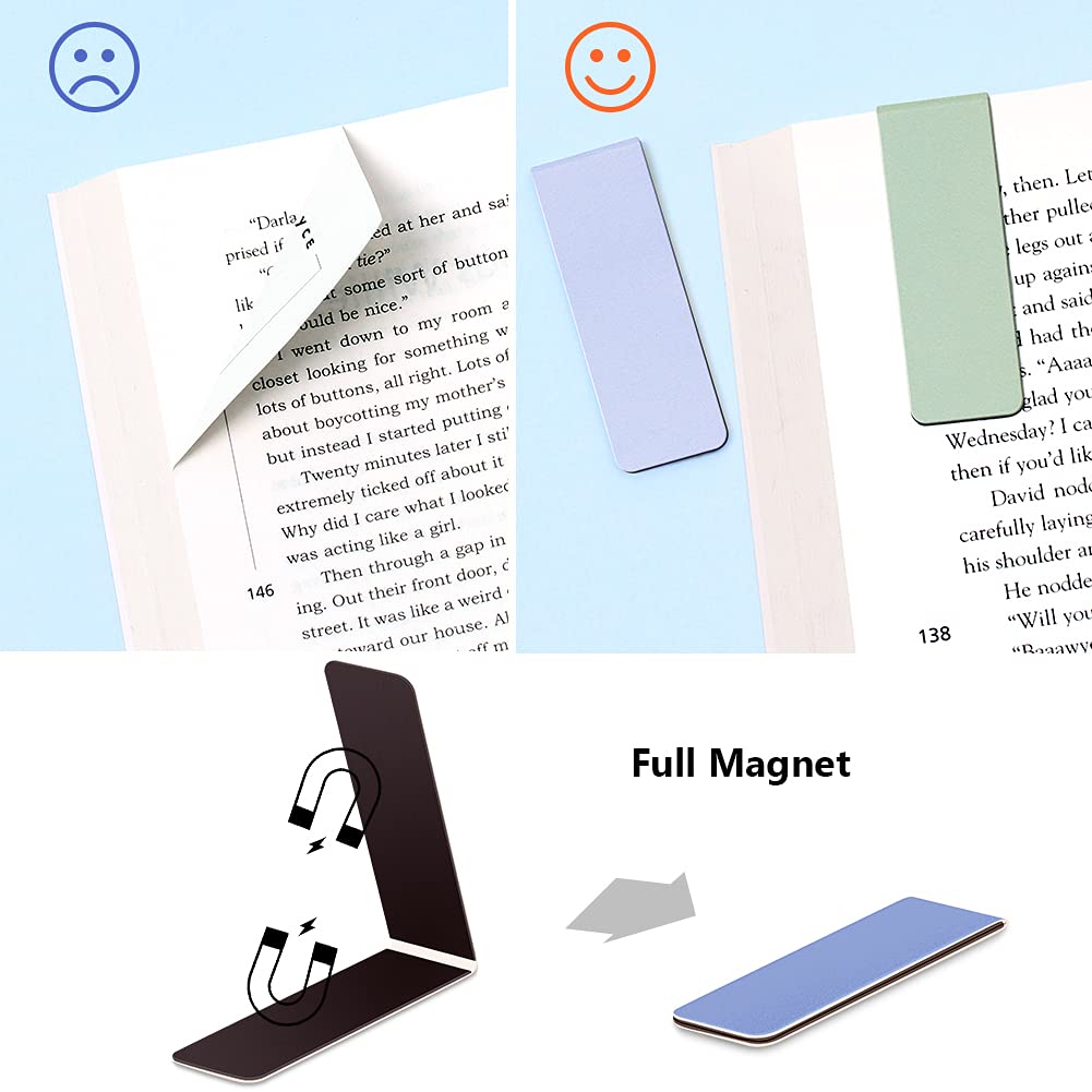 UpUDo 12 Pack Magnetic Bookmark, Book Marker Clip for Teachers, Students, Book Lovers, Printing on 2 Side UpUDo