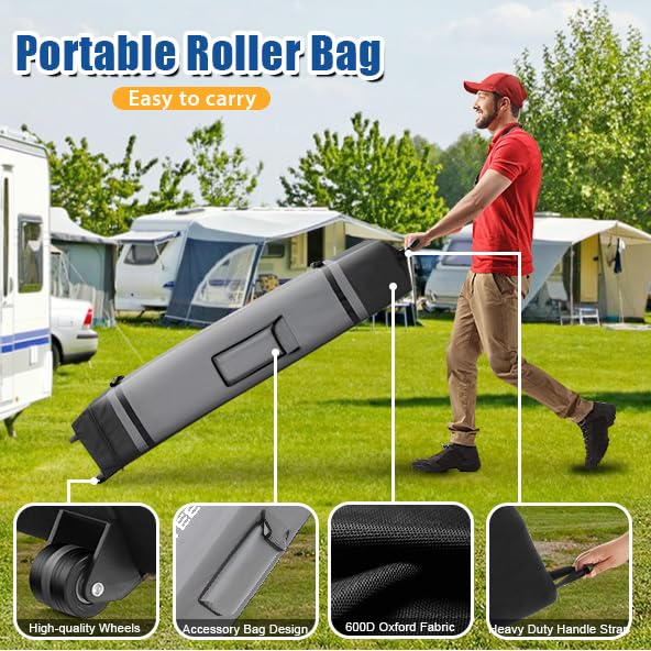 HOTEEL 10x15 Pop up Canopy Tent for Parties, Heavy Duty Easy Setup Tent Without Sidewalls, Outdoor Commercial Instant Gazebo for Wedding Event, with Roller Bag & Sand Bags, White(Hexagonal Frame) Hoteel