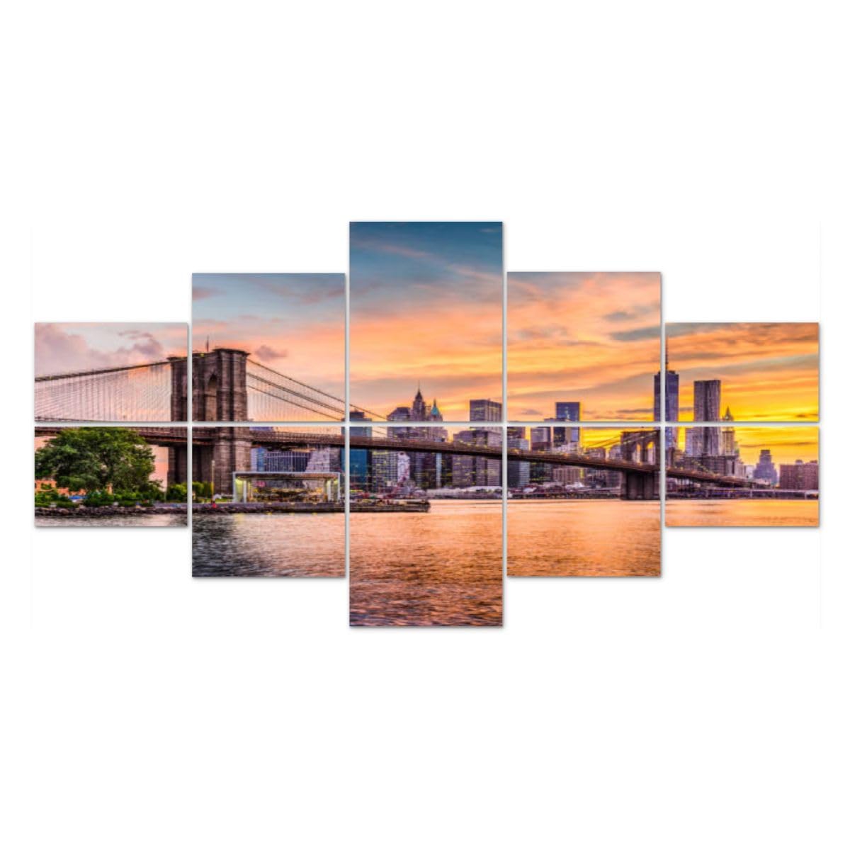 10 Pack Art Acoustic Panels New York City Skyline Decorative Sound Absorbing Wall Panel Self-Adhesive Noise Canceling Soundproof Padding for Home Office Studio 80" x 40" PZWKJOILPQ