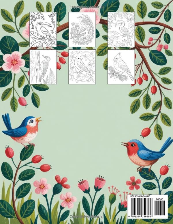 Songbirds and Wild Birds Coloring Book: Soothing Nature Scenes Featuring Graceful Avian Companions to Inspire Calm Focus and Creative Enjoyment Majosta