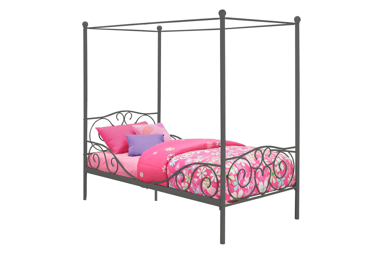 DHP 4020959 Sturdy Bed Frame, Twin, Pewter DHP