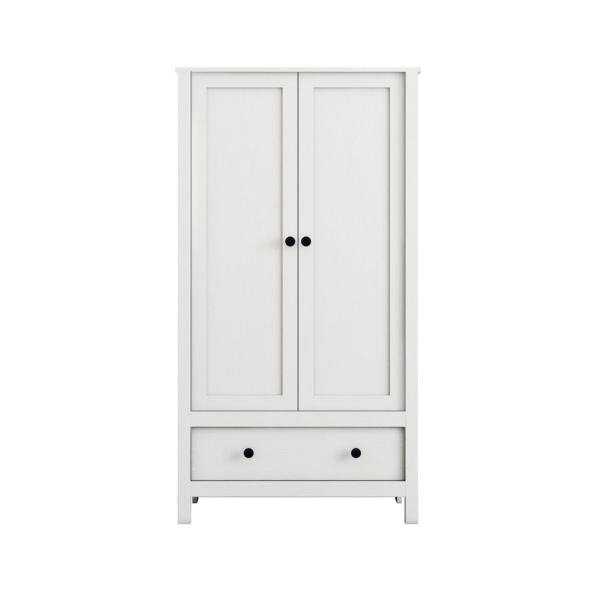 Panana 2 Door Wardrobe, Armoire with Drawer for Bedroom (White) Panana