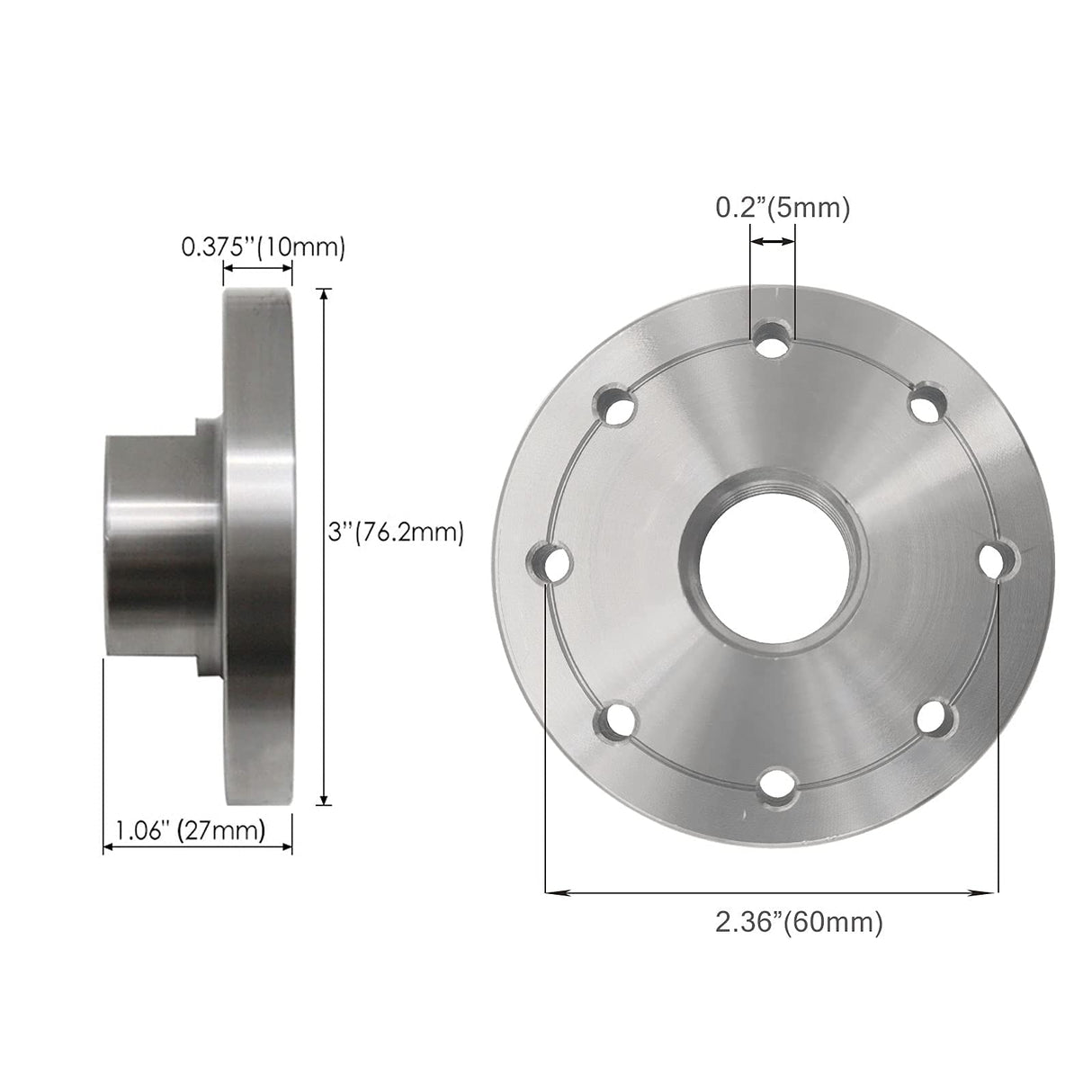 3" Wood Lathe Steel Faceplate Chucks, 1”-8TPI Thread Woodworking Accessories Tools PHUKIMLONG