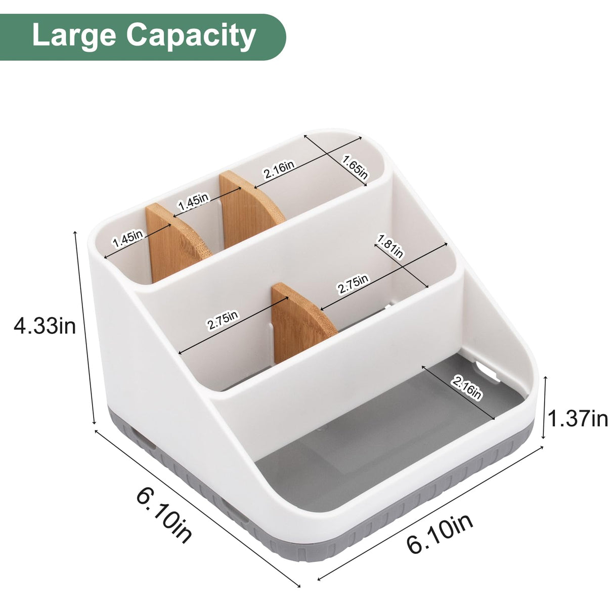 Chintu Bathroom Toothbrush Holders for Countertop - Electric Toothbrush Organizer 6 Slots Tooth Brush Organization for Kids Family, Toothpaste Holder for Bathroom Vanity Organizer Storage White Chintu