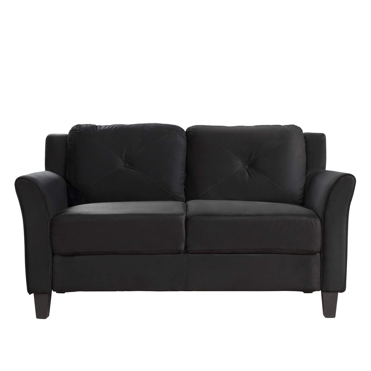 EMKK Chair Piece, Modern Button Tufted Sectional Couch Upholstered Sofa, Loveseat and Armchair,Living Room Furniture Sets, Black 1+2+3 seat EMKK