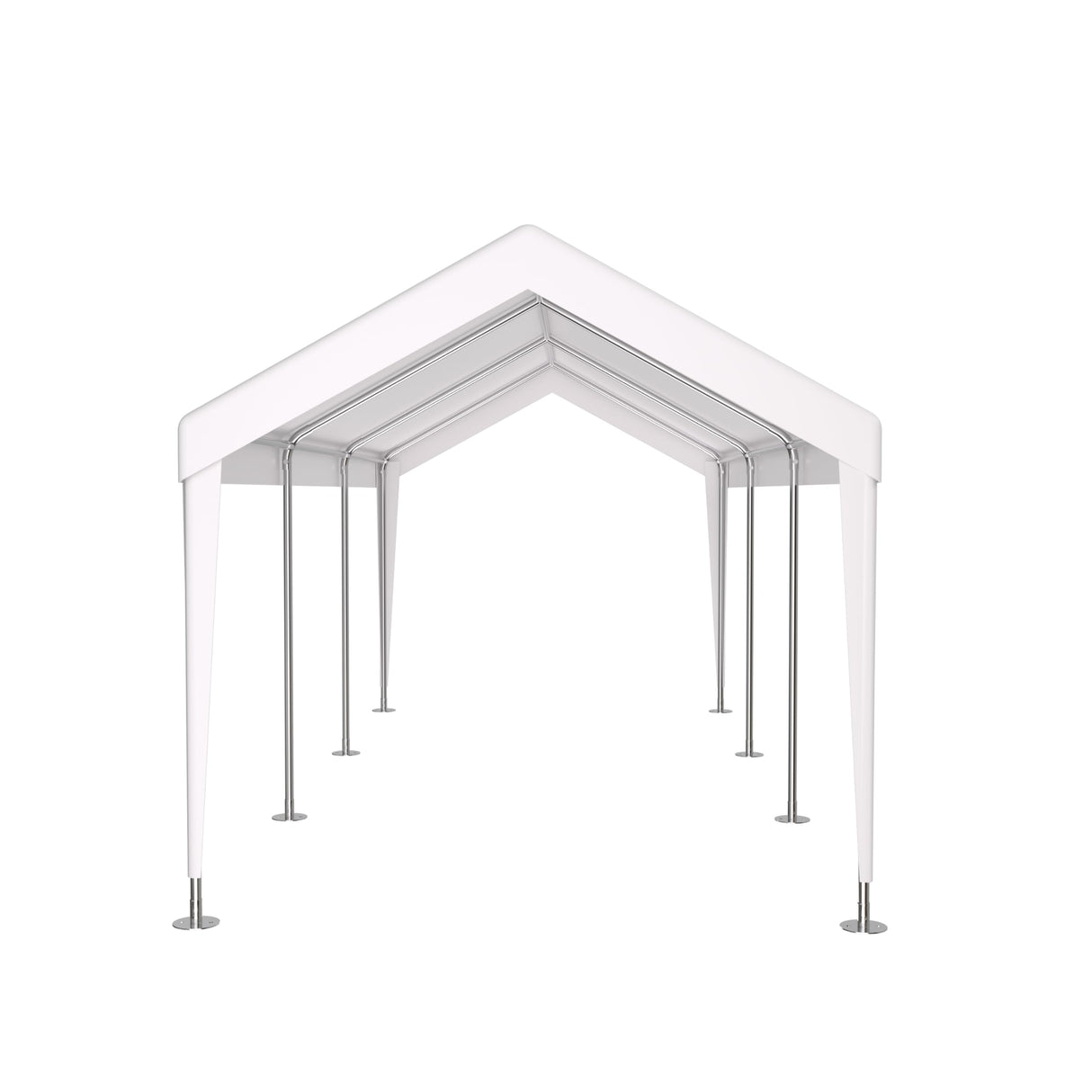 VeroFree 12x20ft Portable Garage Heavy Duty Carport Canopy, White with 2 Roll-up Doors & 4 Ventilated Windows – Shelter for Car, Truck, Boat, Tools, Outdoor Storage (1 Doors) VeroFree