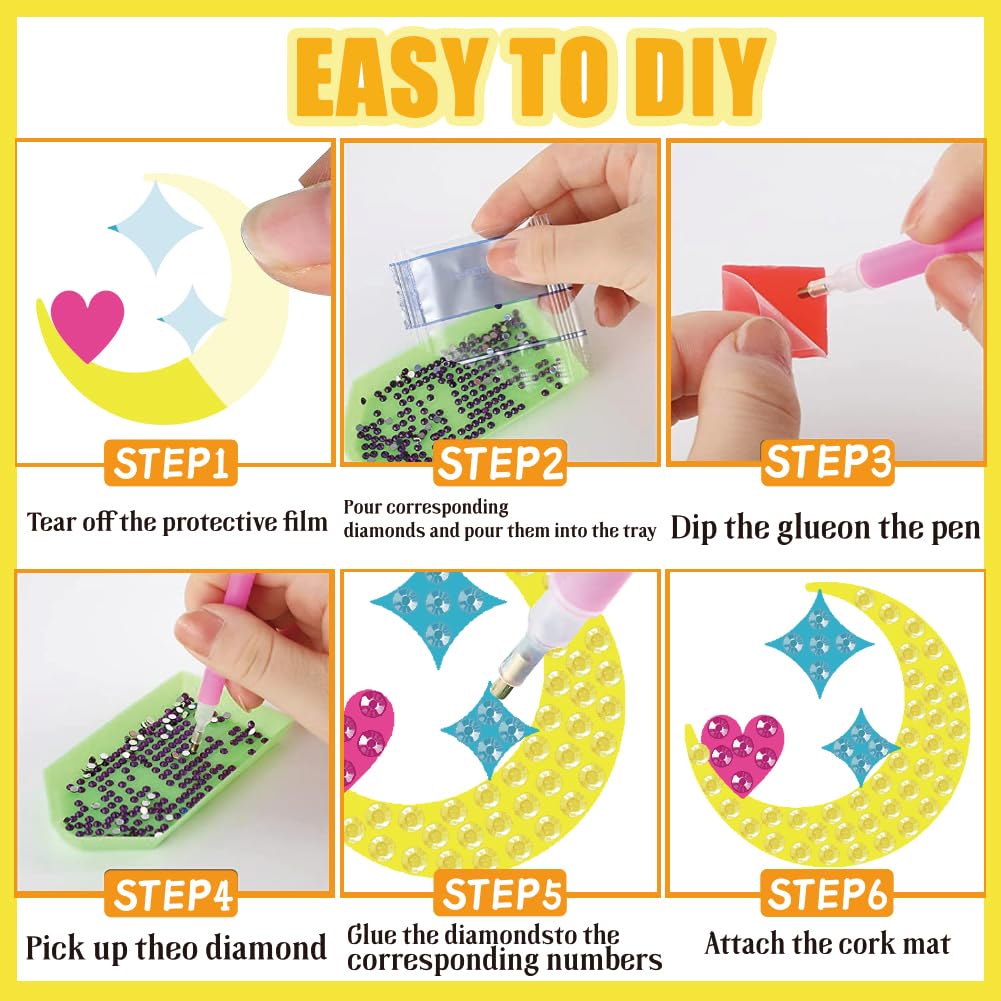 beinkmake 12 Pairs Celestial Sun Moon Star Diamond Painted Earrings 5D Earring Making Kit Fantasy Vintage Jewelry DIY Diamond Art Earring Kit for Adults Craft Unique Handmade Gifts beinkmake