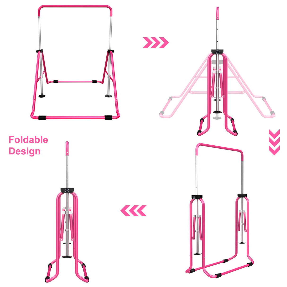 Tepemccu Expandable Gymnastics Bars,Adjustable Height Gymnastic Horizontal Bars,Junior Training Bar Children Folding Training Monkey Bars for Kids Tepemccu