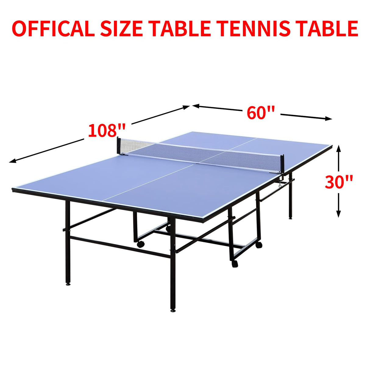 AOKUNG Professional MDF Indoor Table Tennis Table with Quick Clamp Ping Pong Net (Straight Legs) with 2 Rackets and 3 Balls AOKUNG