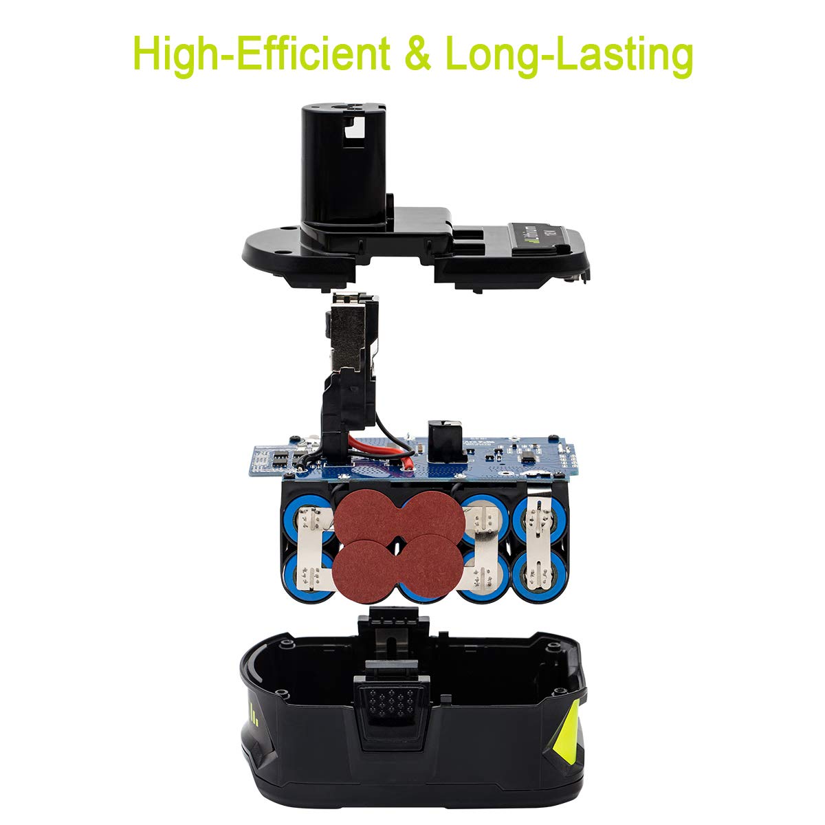 KINGTIANLE 1pack 6.0Ah 18V Replacement Battery for Ryobi 18V Lithium Battery P102 P103 P105 P107 P108 P109 Ryobi ONE+ Cordless Tool KINGTIANLE