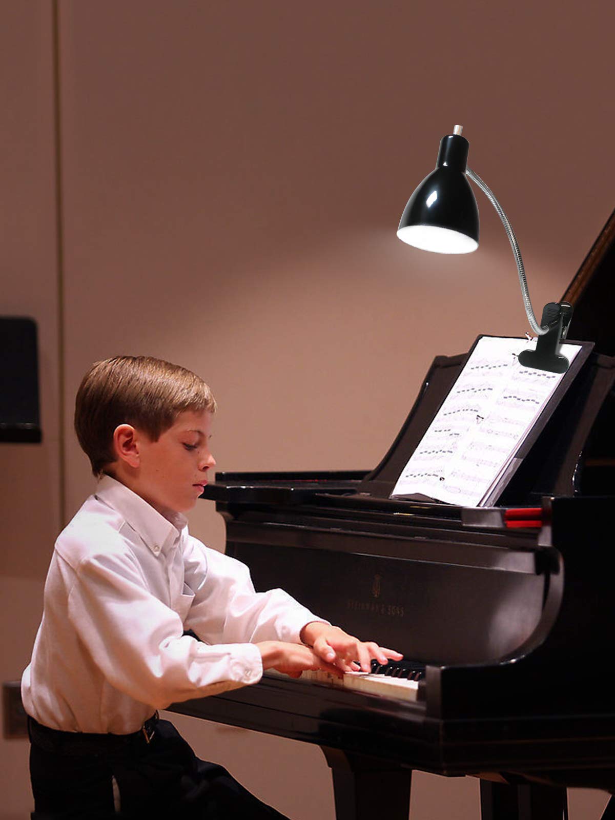 Desk lamp Eye-Caring Table Lamps, 360°Rotation Gooseneck Clip on Lamp Reading Light Portable Reading Book Light, Clamp Light, Study Desk Lamps for Bedroom and Office Home Lighting (Black) LALISU