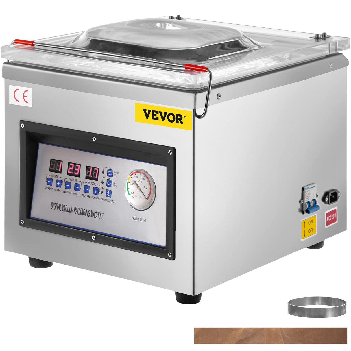 VEVOR Chamber Vacuum Sealer DZ-260C Kitchen Food Chamber Vacuum Sealer, 110V Packaging Machine Sealer for Food Saver, Home, Commercial Using VEVOR