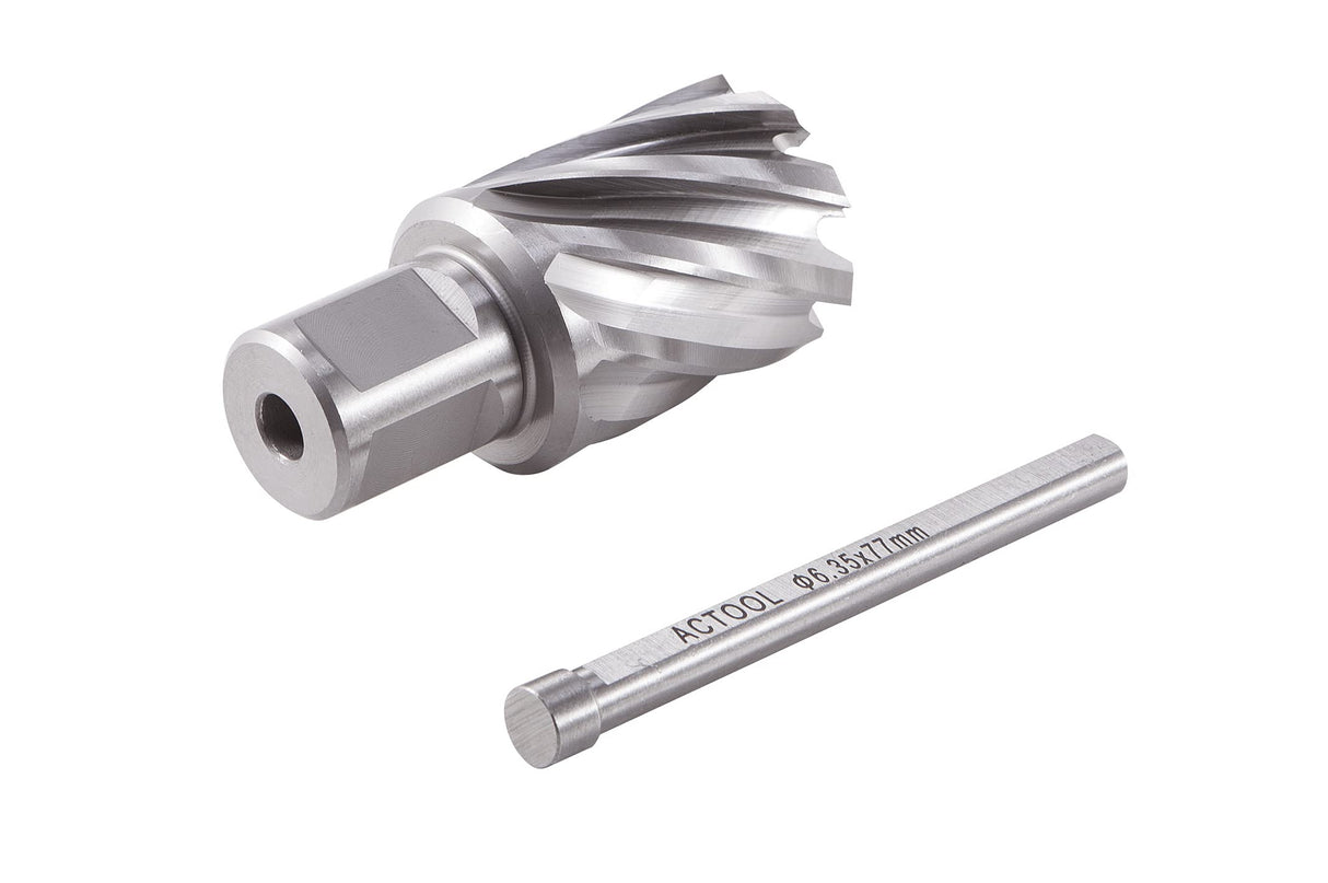 ACTOOL 1-1/8" Diameter × 1" Depth of Cut HSS ANNULAR Cutter with 3/4'' Weldon Shank ACTOOL