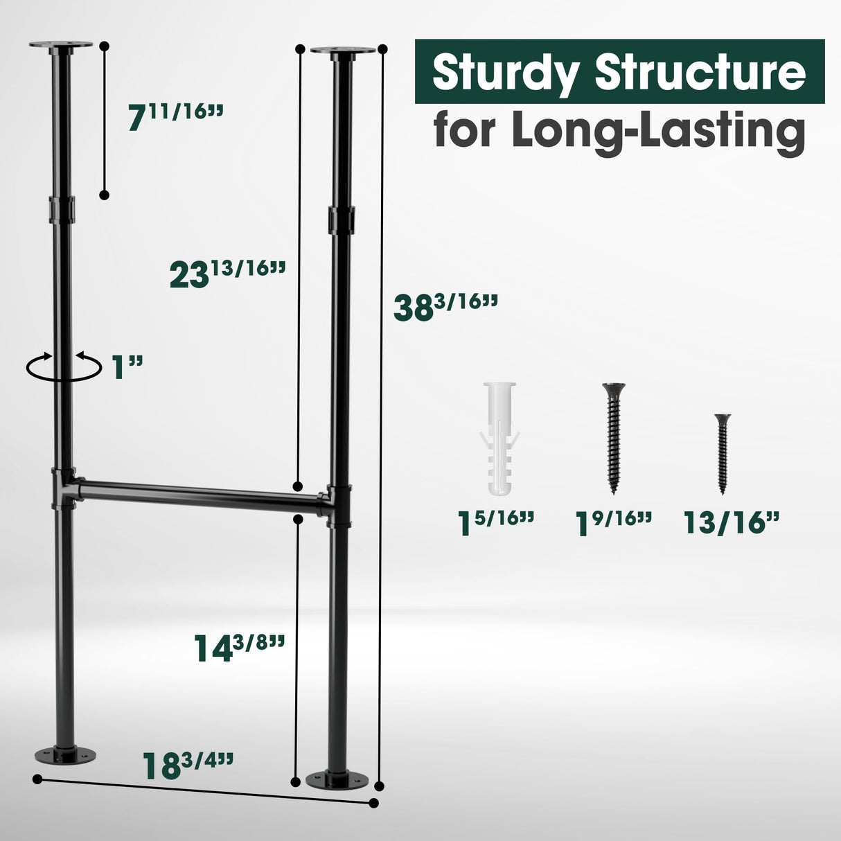 Yes4All 38 Inches Metal Table Legs, Industrial Pipe Counter Bar Height Table Legs, Desk Legs for DIY Dining Table, Workbench, Replacement H Shape Parts with Gloss Black Powder Coating - Set of 2 Yes4All