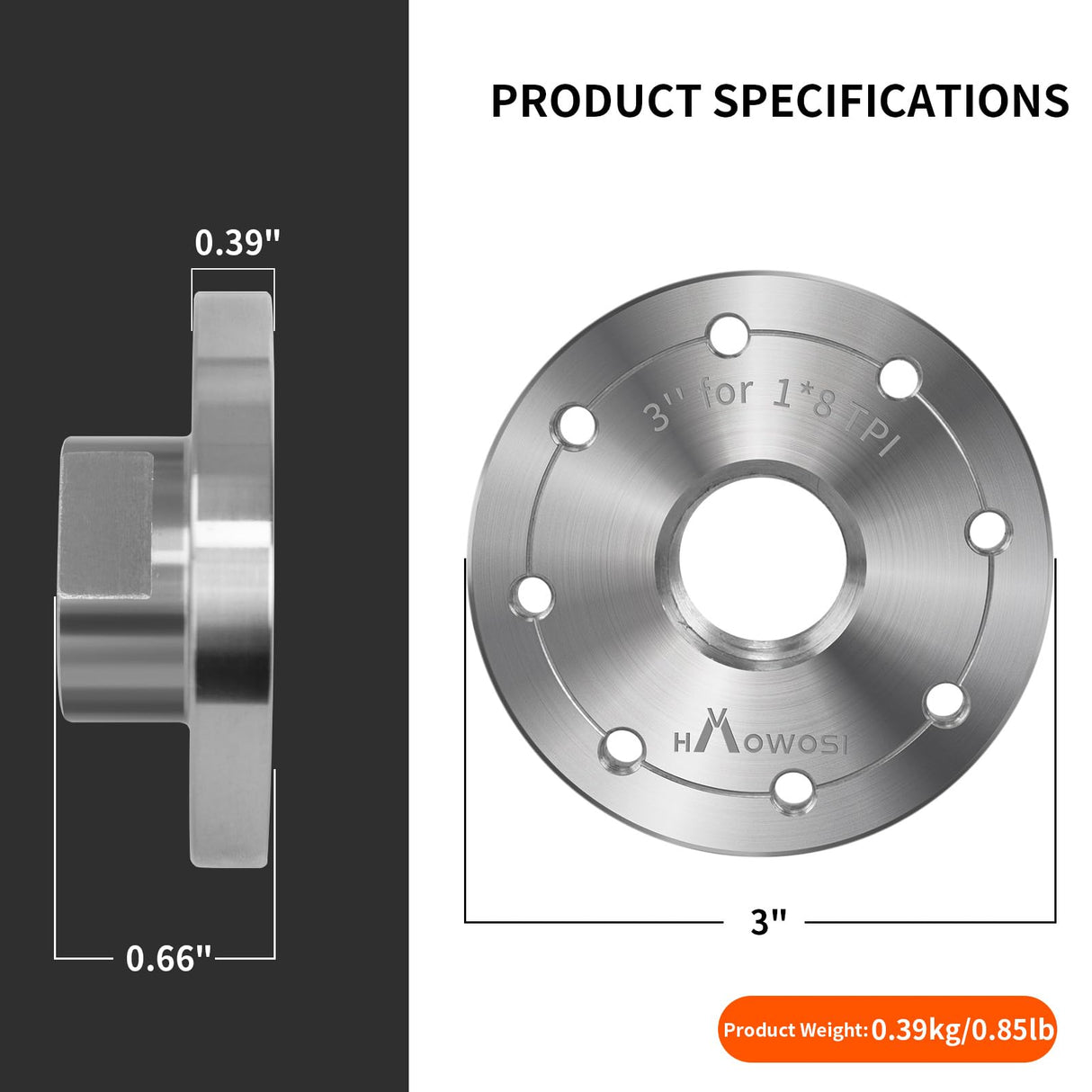 HAowosi 3" Steel Wood Lathe Faceplate,Faceplate for Wood Lathe,Lathe Face Plate Fit for 1" x 8TPI Spindle without Screwchuck HAowosi