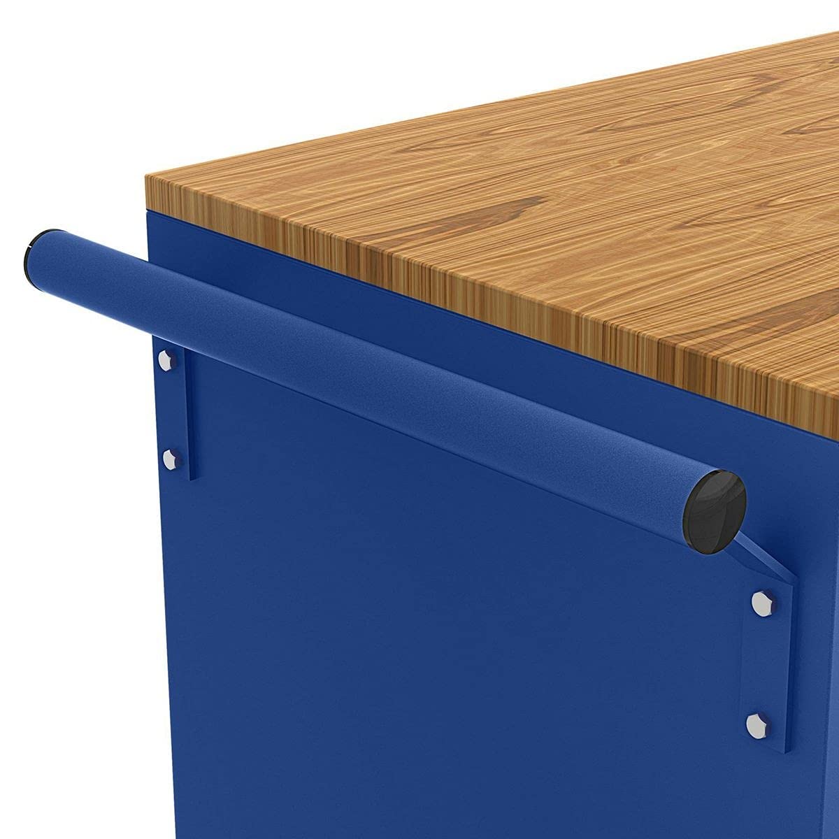 HFT YUKON Yukon 46 inches Mobile Workbench With Solid Wood Top, Blue HFT YUKON