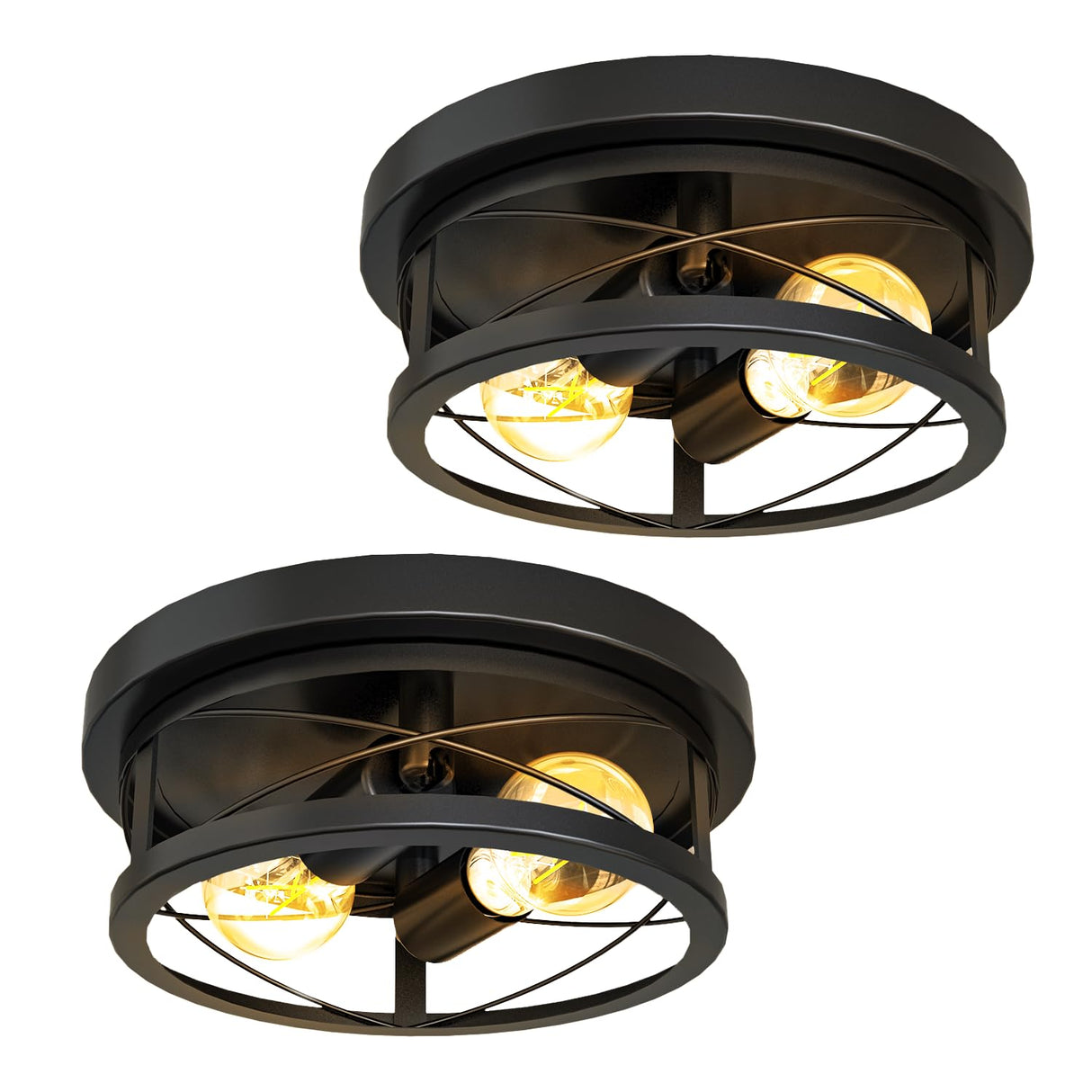 Sunco Farmhouse Ceiling Light Fixtures, Rustic Ceiling Light Fixture for Foyer, Bedroom, Hallway, Kitchen, Living Room, Den, 11 Inch Diameter, E26 Medium Base, Max 100W 2 Pack Sunco Lighting