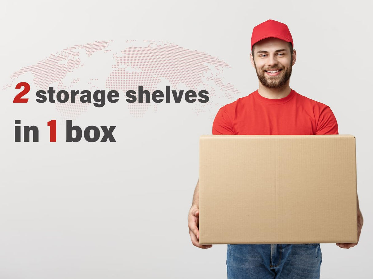 REIBII Set of 2 Storage Shelves 5 Tier Garage Shelving Heavy Duty Adjustable Garage Shelves Load 2000LBS Metal Shelving Units for Storage Warehouse Pantry Closet, 27.6" W x 11.8" D x 60" H REIBII