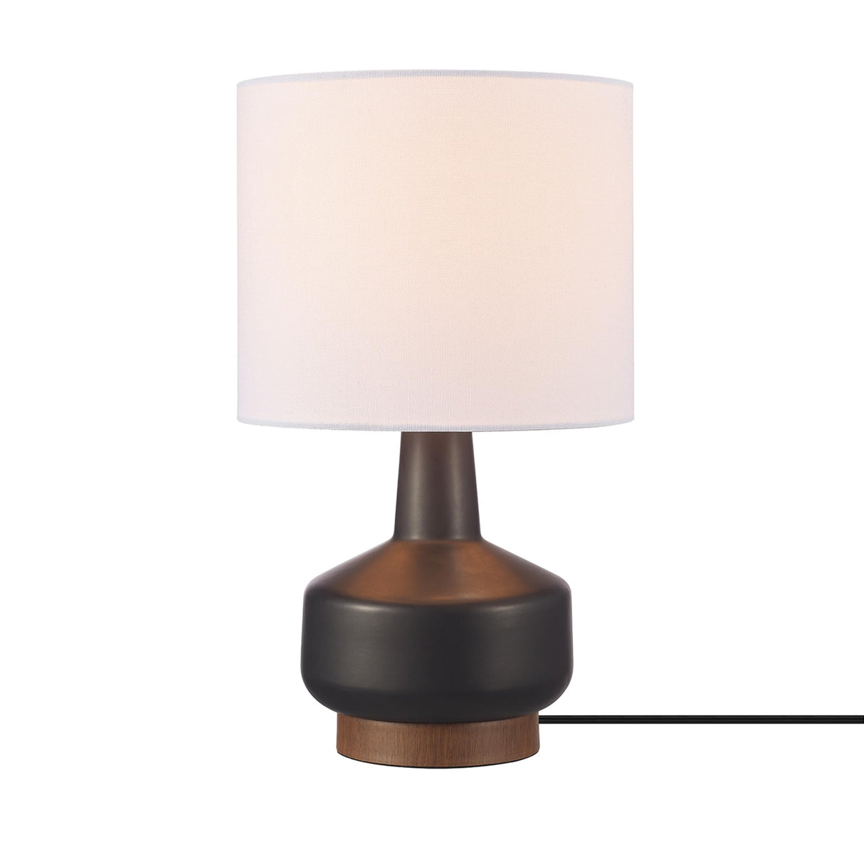 Globe Electric 61000049 17" Ceramic Table Lamp, Soft Beige Finish, White Linen Shade, On/Off Rotary Switch on Socket, Table Lamp for Living Room, Home Décor, Lamps for Bedroom, Room Décor Globe Electric