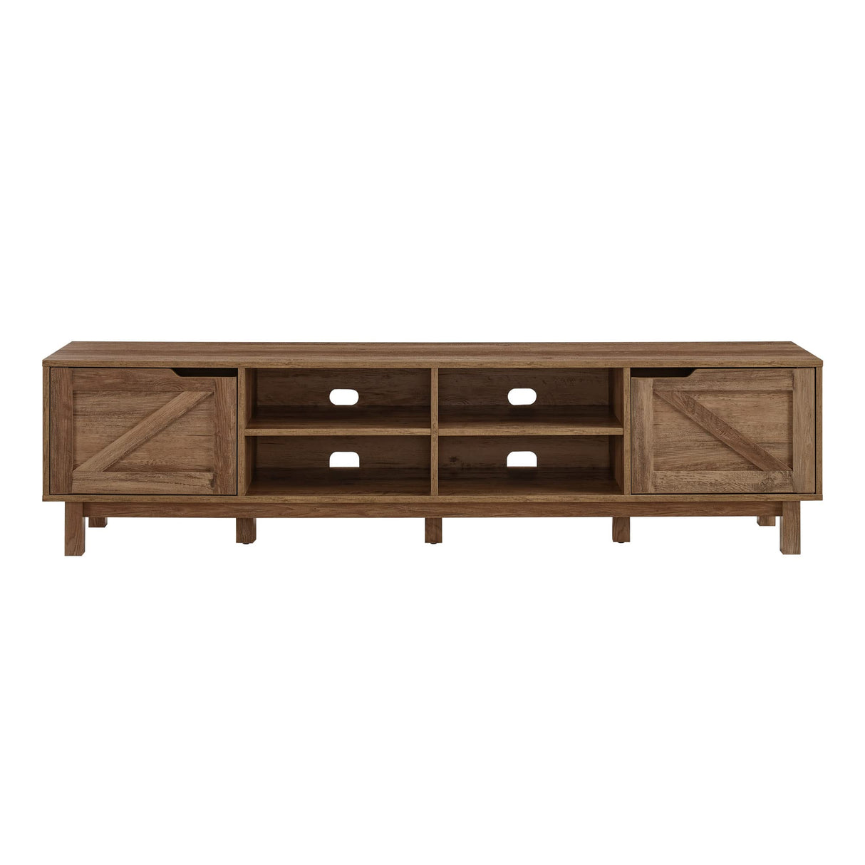 Walker Edison Tinsley Barn-Door Low Stand for TVs up to 80 Inches, 70 Inch, Rustic Oak Walker Edison