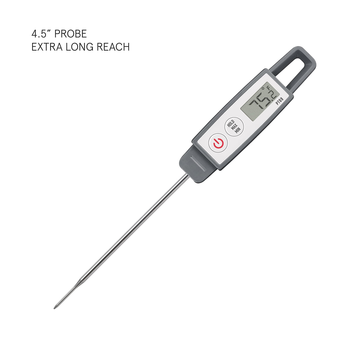 Lavatools PT09 Super-Quick Commercial Grade Digital Thermometer for Cooking, Meat, Candy, Candle, Liquid, Oil, 4.5" Compact Probe, Splash Proof, °C/°F Toggle, Hold Function - Sesame Lavatools