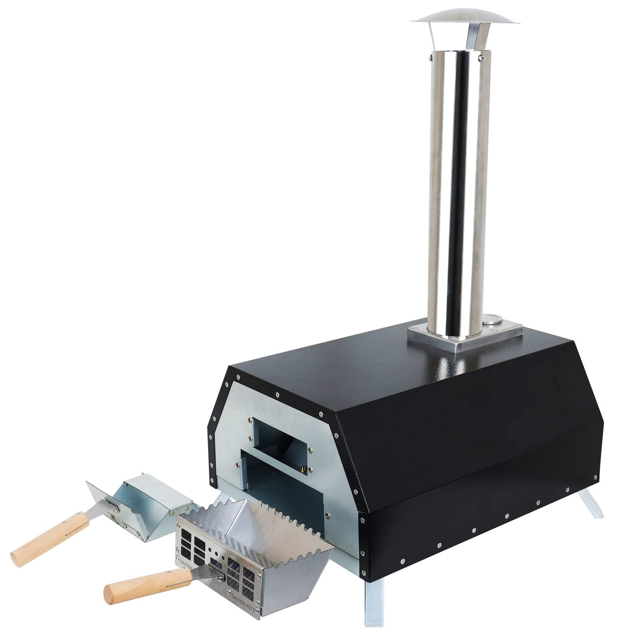 Elevon Pizza Oven Wood Fired Pizza Maker, Portable Stainless Steel, Pizza Grill, Outdoors with Pizza Peel and Pizza Stone Elevon