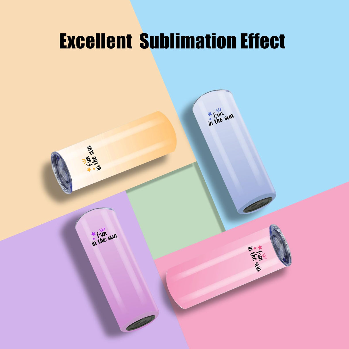 MICLAXYS Sublimation Tumblers Skinny Straight, Stainless Steel Sublimation Tumblers Blank, Individually Gift Boxed, Insulated Tumbler Sublimation (25, 20OZ Flat Edge) MICLAXYS