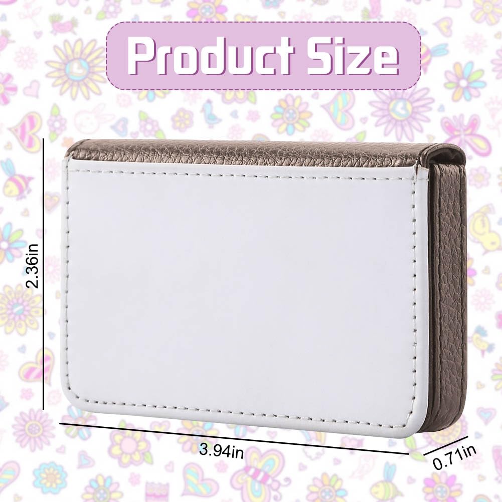ZUYYON 3 Pcs Sublimation Blank Business Card Holder PU Leather Name Card Case Pocket Heat Transfer Blank Card Carrier Case Wallet with Magnetic Shut for Men Women ZUYYON