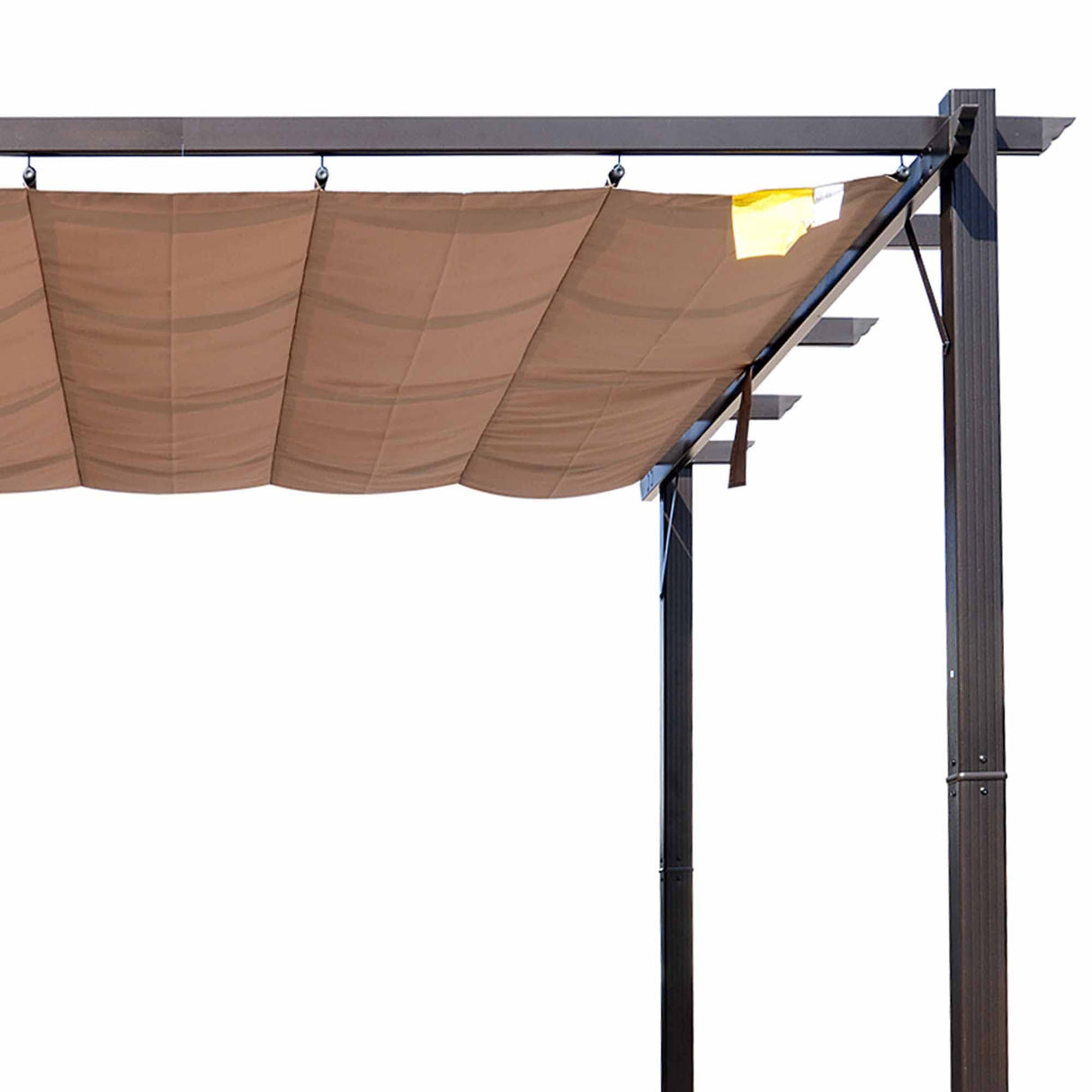 Outsunny 10' x 10' Aluminum Patio Pergola with Retractable Pergola Canopy, Backyard Shade Shelter for Porch, Outdoor Party, Garden, Grill Gazebo, Brown Outsunny