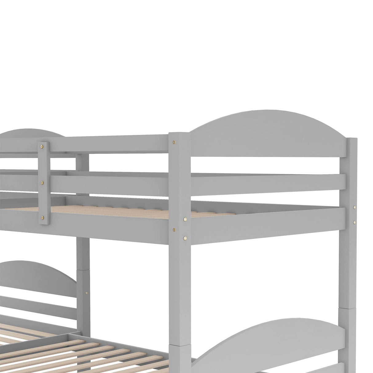 CITYLIGHT Twin-Over-Twin Quad Bunk Beds for 4, L-Shaped Bunk Bed with Trundle, Corner 4 Bunk Beds for Kids, Teens, Gray CITYLIGHT