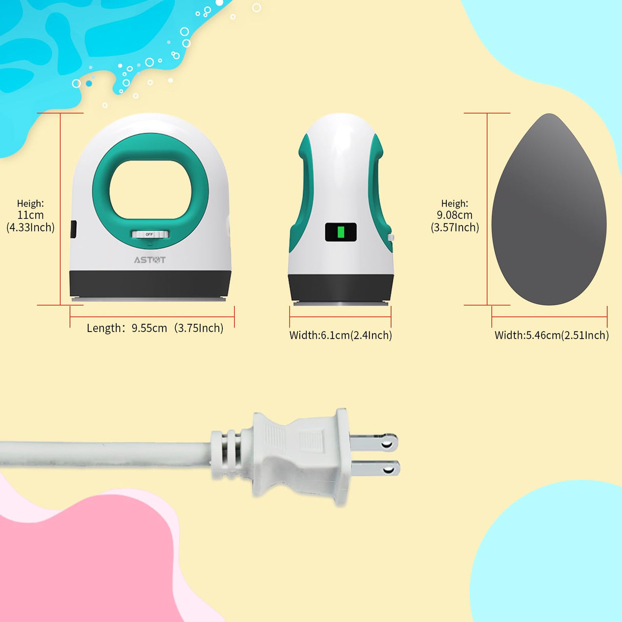 AST&T Mini Heat Press Machine, Portable Heat Transfer Machine for T Shirts, Iron-on Press for HTV Vinyl (White&Green) AST&T