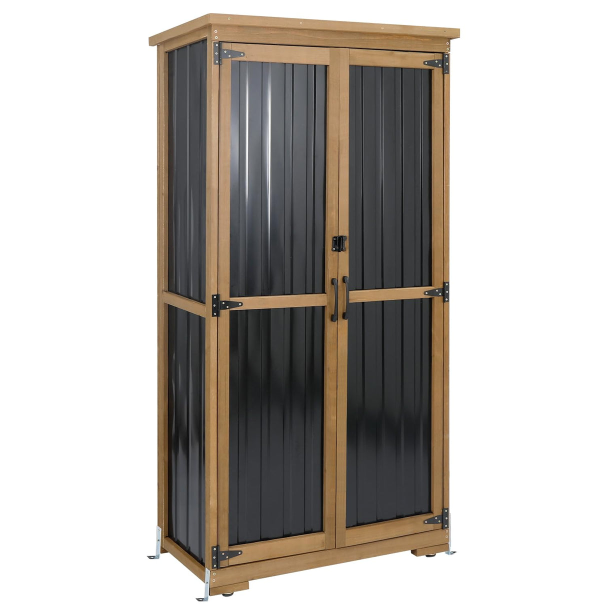 Outdoor Storage Cabinet Waterproof with Shelves, Small Storage Shed, Vertical Tall Patio Backyard Garden Storage Cabinet Tool Organizer for Outside PetsCosset