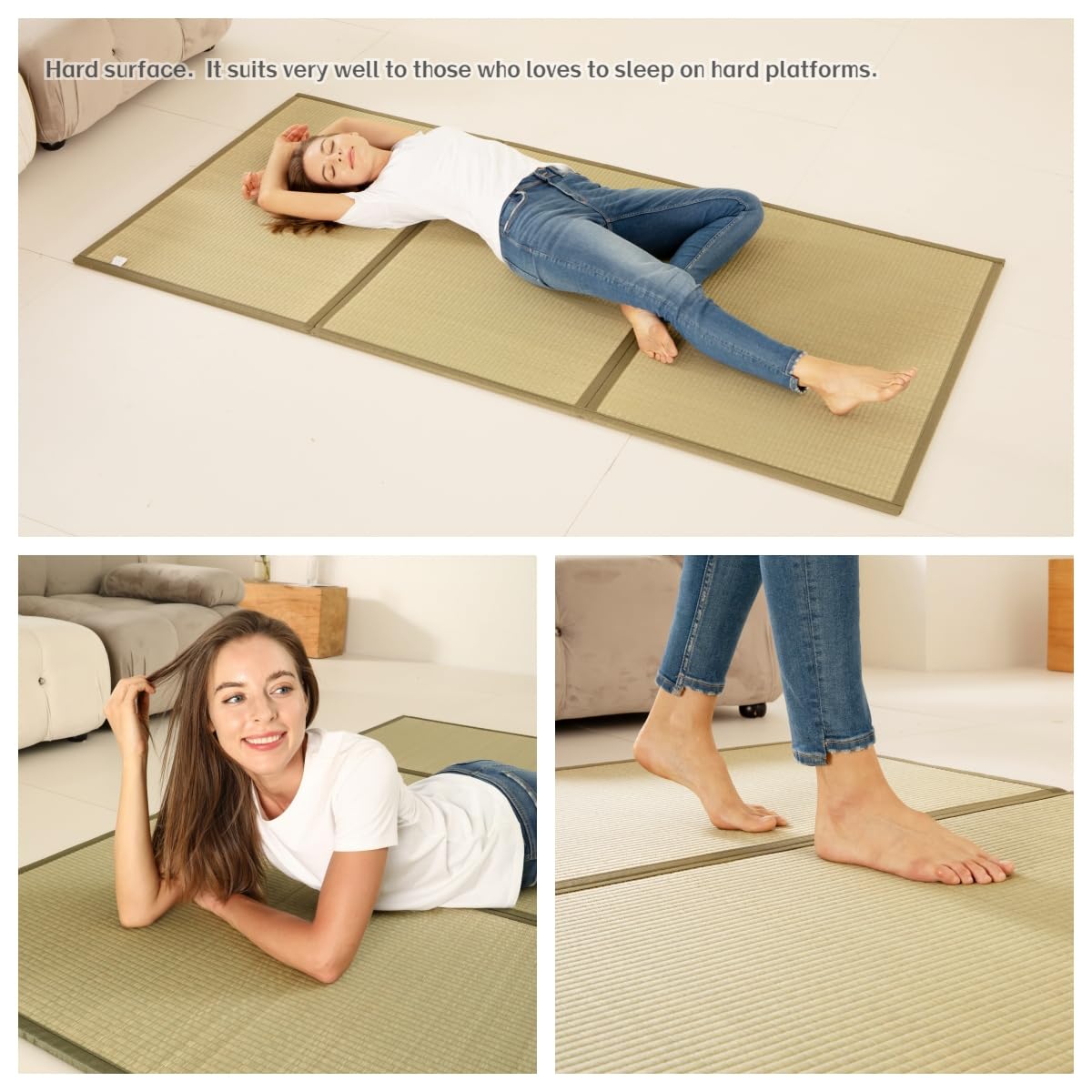 MustMat Tatami Mat Twin XL Japanese Floor Mattress Foldable Bed Mattress Rush Grass(Twin_xl-39"x82") MustMat