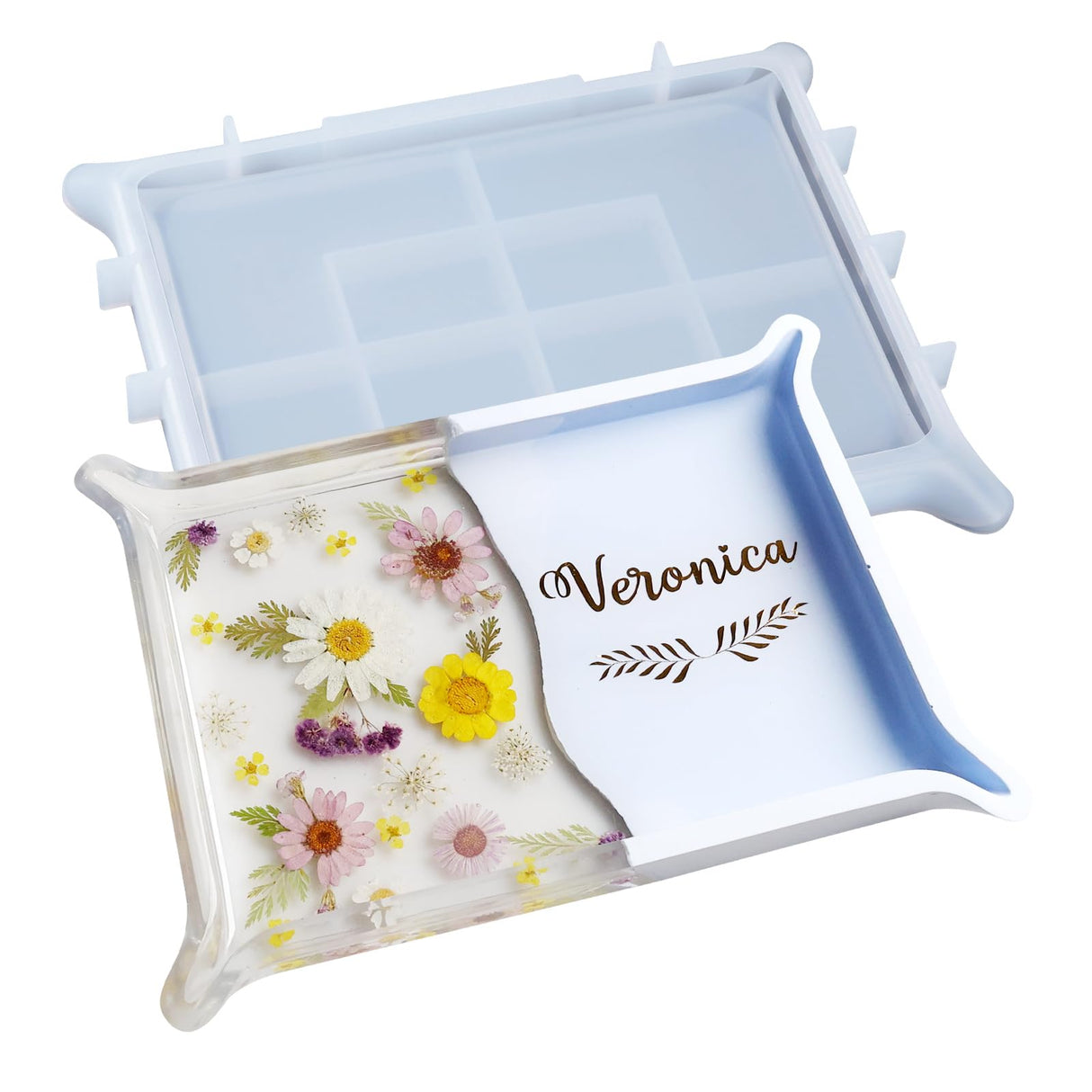 LET'S RESIN Tray Molds, Small Rectangle Silicone Molds for Resin, Epoxy Resin Molds for Serving Tray, Resin Art, DIY Jewelry/Cups/Makeup/Candy Storage Tray, Home Decor Crafts LET'S RESIN