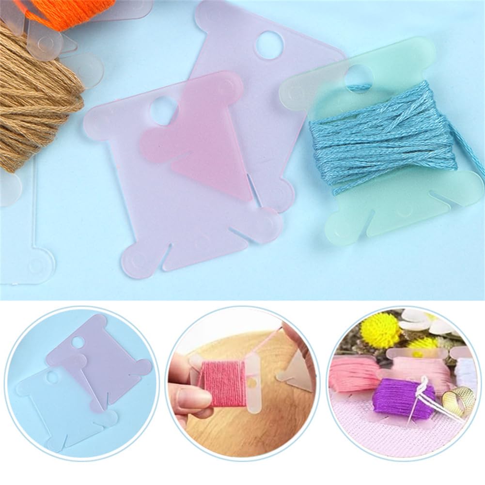 Embroidery Floss Bobbins, 50 Pcs Embroidery Floss Organizer, Plastic Embroidery Thread Cards for Cross Stitch Thread Holder Sewing Storage(Mixture Colour) Much Hotter