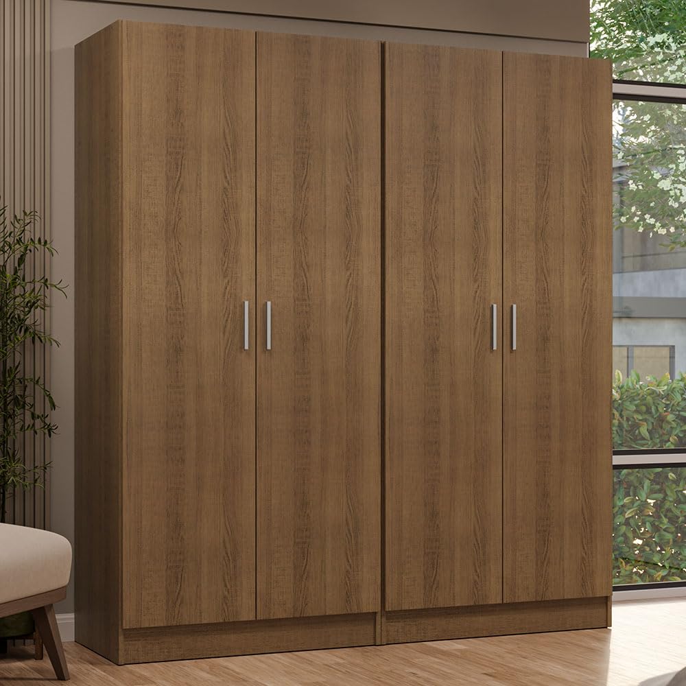 Madesa 4 Doors Storage Cabinet with Ample Shelves Space 63" L Utility Armoire Closet Entryway and Bedroom Organization Unit - Brown Madesa