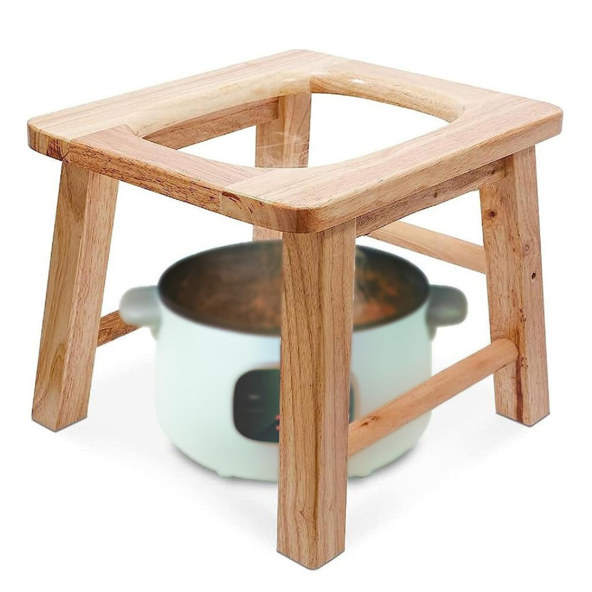 MOGUOBIN Wooden Steam Seat with Four Legs,Yoni Steam Chair,Yoni Steam Pot,Three-Dimensional Toilet,Heavy Bathroom Anti-Skid Shower Stool,Steaming Chair V Steam at HOM Eattachment 15.7" H (No Steamer) MOGUOBIN