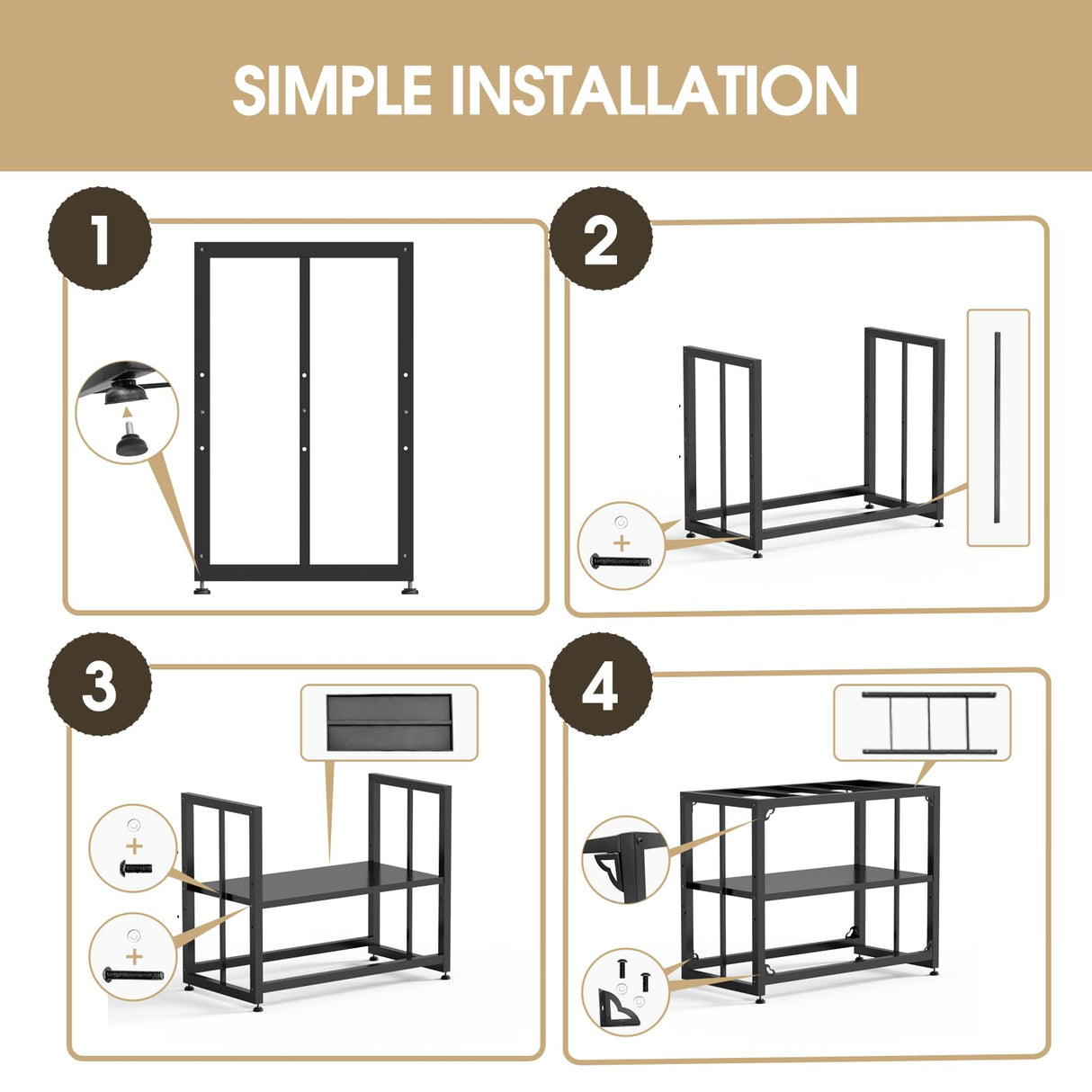 Grehitk Fish Tank Stand, Aquarium Stand for 40 Gallon, Upgrade Aquarium Turtle Tank, Adjustable 2-Tier Fish Tank Rack Shelf, Reptile Tank Terrariums Tank Breeder Reptile Tank Stand Tank not Included Grehitk