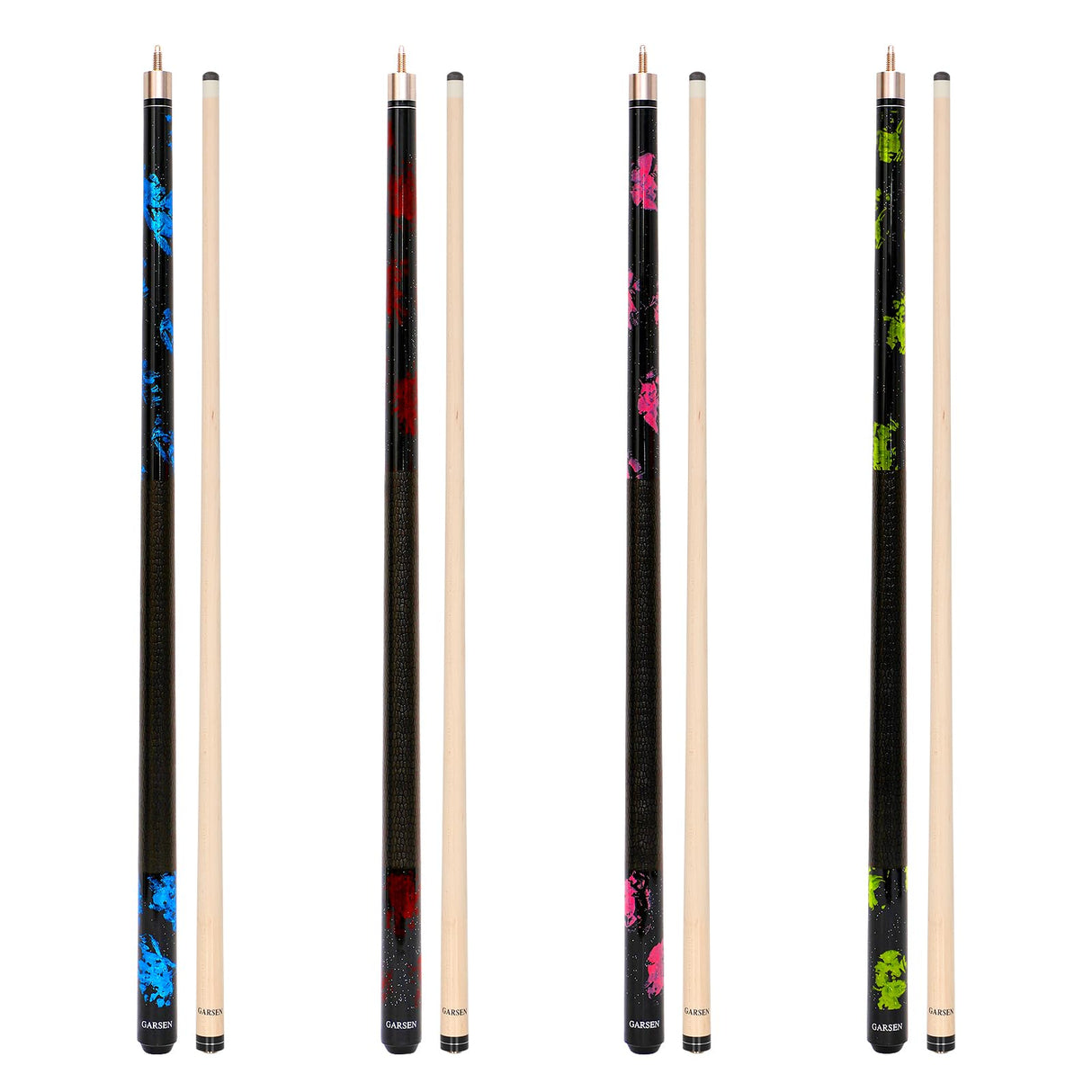 GARSEN 4 Pieces Pool Stick Cue Stick 58 inch 18 oz 19 oz 20 oz 21 oz Billiard House Bar Pool Cue GARSEN