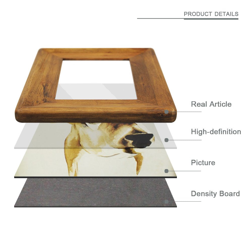 icheesday Picture Frame 5x7 Inch,Rustic Wood Photo Frames with Real Glass,Wall Hanging and Tabletop Standing,Vertical or Horizontal Display (Brown) icheesday