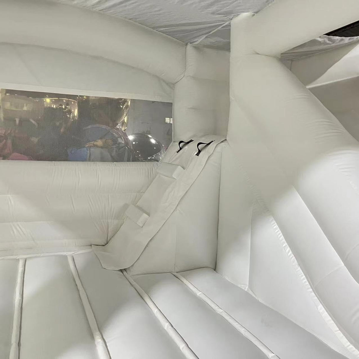 Inflatable White Wedding Bounce House with Blower,Commercial PVC Bouncy Castle Jumping Bed for Wedding, Birthdays, Parties 15ft x 15ft x 10ft Blatesic