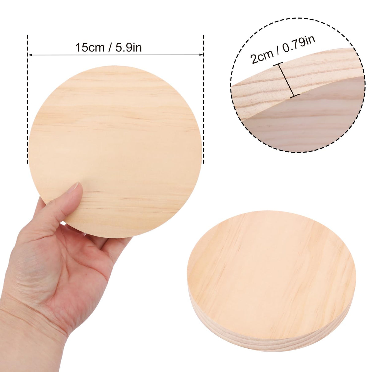 20 PCS 6 Inch Wooden Discs Circles, Unfinished Wood Coasters, Natural Wood Slices, Round Wooden Plaques for DIY Crafts, Home Decoration,Door Hangers, Wood Engraving, Wood Engraving, by GNIEMCKIN. GNIEMCKIN