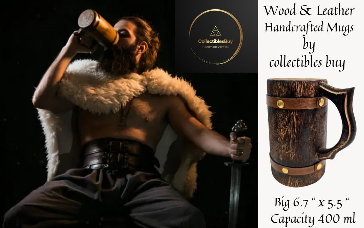 collectiblesBuy Antique Wooden Beer Mug Beverages Tankard Coffee Stein Groomsmen Idea Medieval Inspired Drinking Mug Kitchen Accessories Home Decor collectiblesBuy