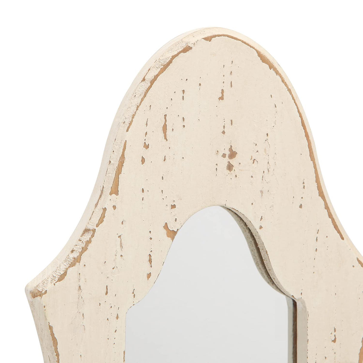 NIKKY HOME Farmhouse Candle Sconces Wall Decor Set of 2, Rustic Wooden Hanging Candle Holders, Antique Mirror Wall Art Decorations for Living Room, Bathroom, Dining Room and Office - Distressed White NIKKY HOME