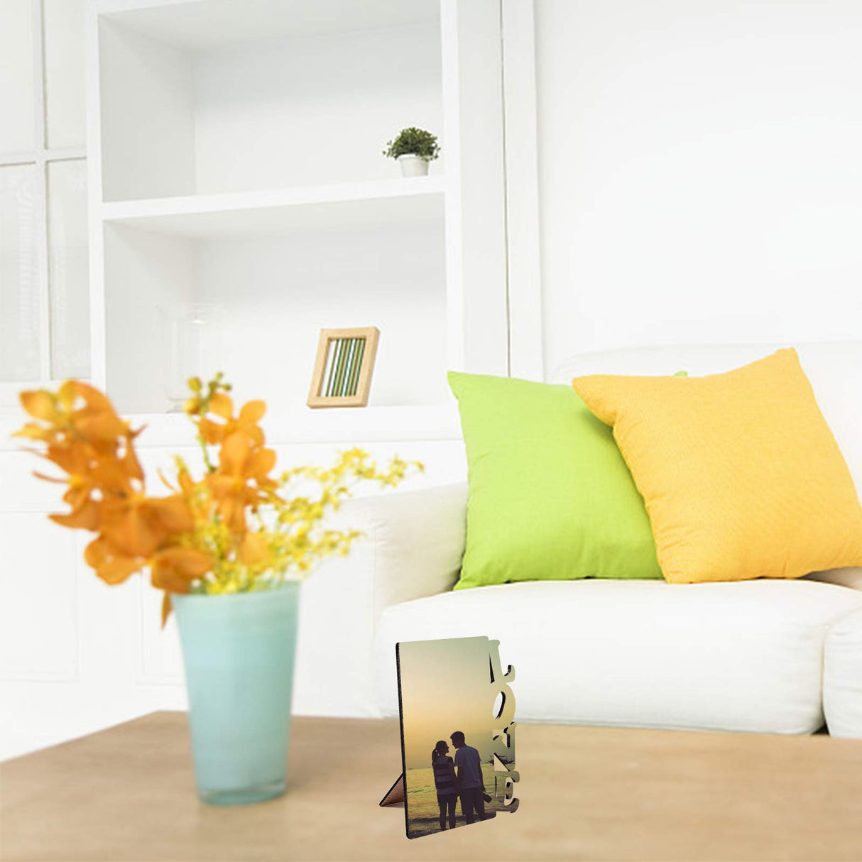 CREATCABIN Sublimation Blanks Photo Frame MDF Hardboard Photo Frame Love Included Stands DIY Personalized Picture, 6x7 inch CREATCABIN