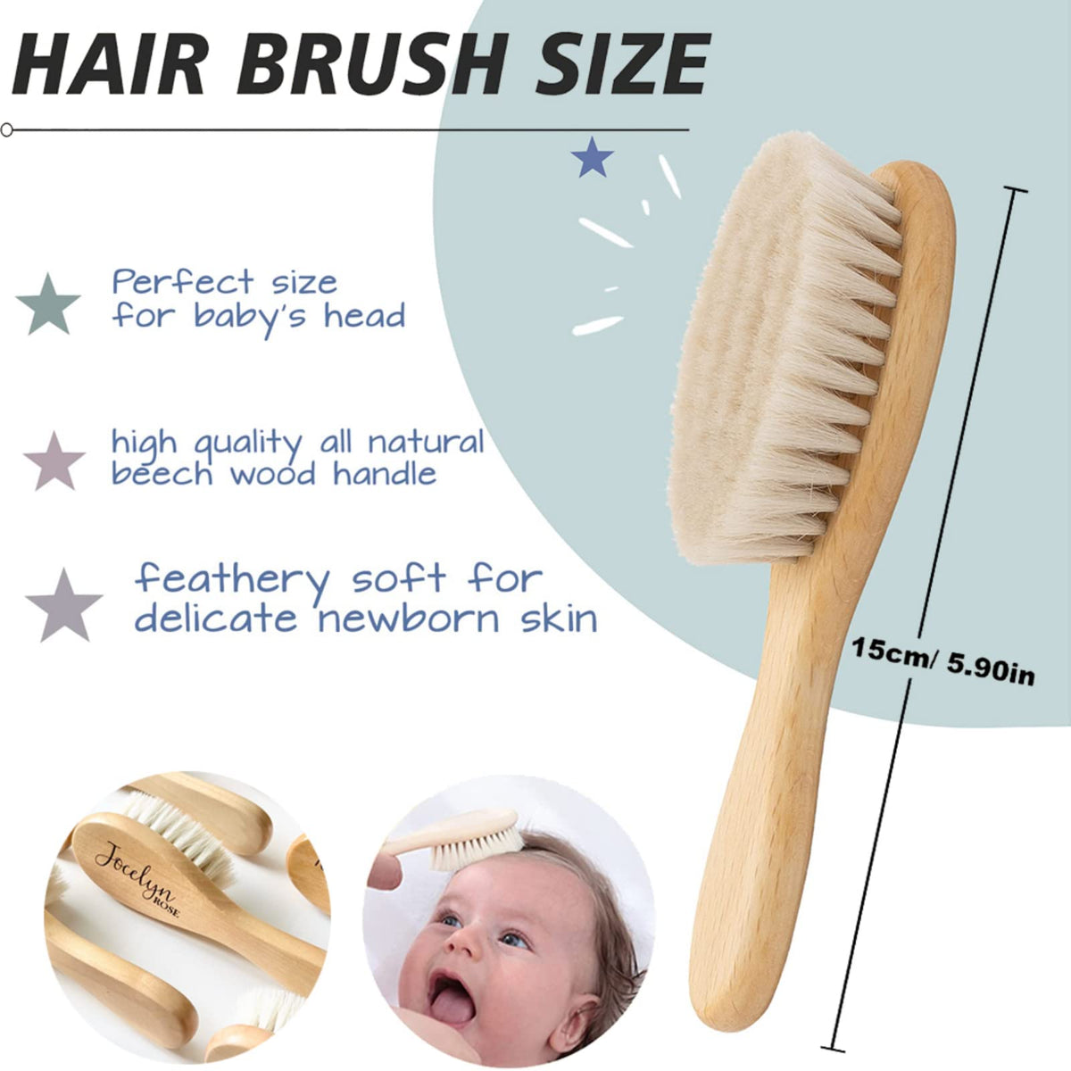 Personalized Baby Hairbrushes Engrave Infant Name Wooden Newborn Hair Brush Comb Brush Birth/Baptism/Birthday Baby Shower Gifts ZXH