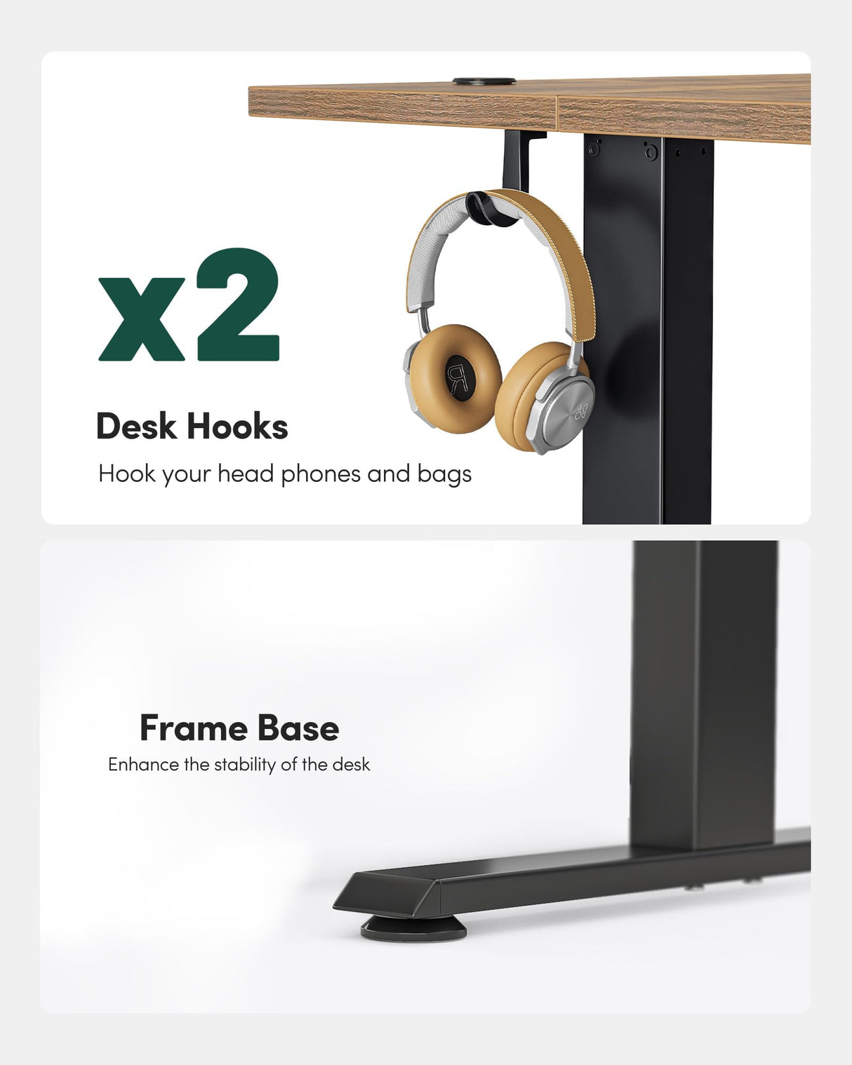 FEZIBO Electric Standing Desk, Height Adjustable Stand up Desk, 60 x 24 Inches Sit Stand Home Office Desk, Computer Desk, Rustic Brown FEZIBO