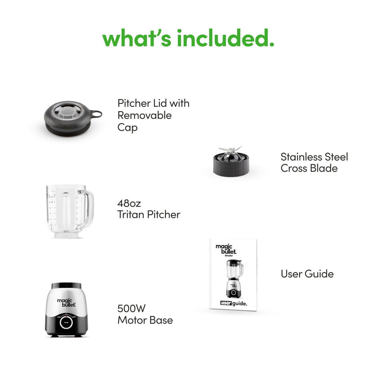 magic bullet Blender, 48oz Pitcher, Simple Speed Dial - MBF50100 Magic Bullet